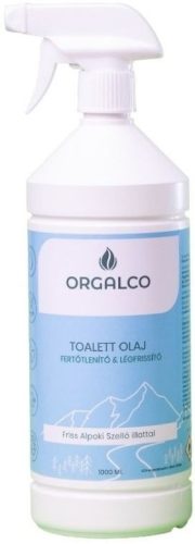 Orgalco Toalett olaj, tisztító és légfrissítő Alpoki szellő illatú 1 literes szórófejes