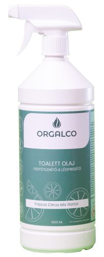 Orgalco Toalett olaj, tisztító és légfrissítő trópusi citrus mix illatú 1 literes szórófejes